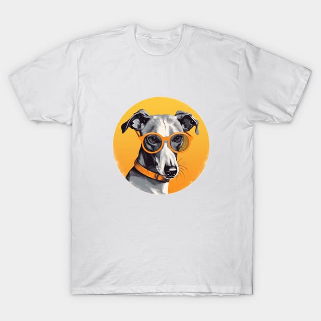 Whippet Wearing Orange Sunglasses T-Shirt by Artifyio